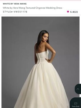 White by Vera Wang Strapless Textured Organza Wedding Gown in Ivory